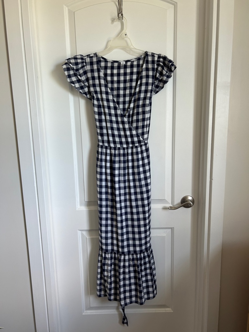 Old Navy Navy and White Gingham Maxi Dress
